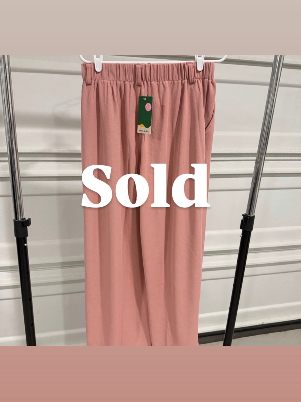 Pink Elastic Waist Pants